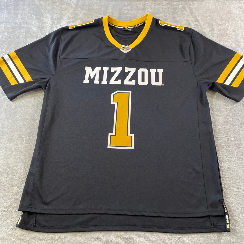 Mizzou Tigers Jersey Colosseum Mens 2XLT Black Missouri NCAA College Fan